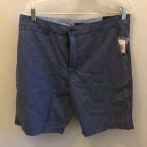 Men’s Shorts NWT Macys Club Room Striped Blue Size 34 Flat Front